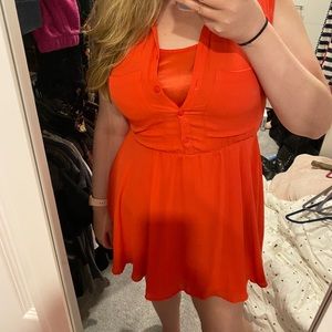 •2/$25• Divided by H&M Coral Dress with Built-in Cami in Size 8